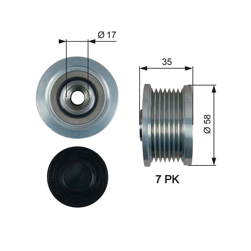 Gates OAP7183 Alternator Freewheel Clutch - 1