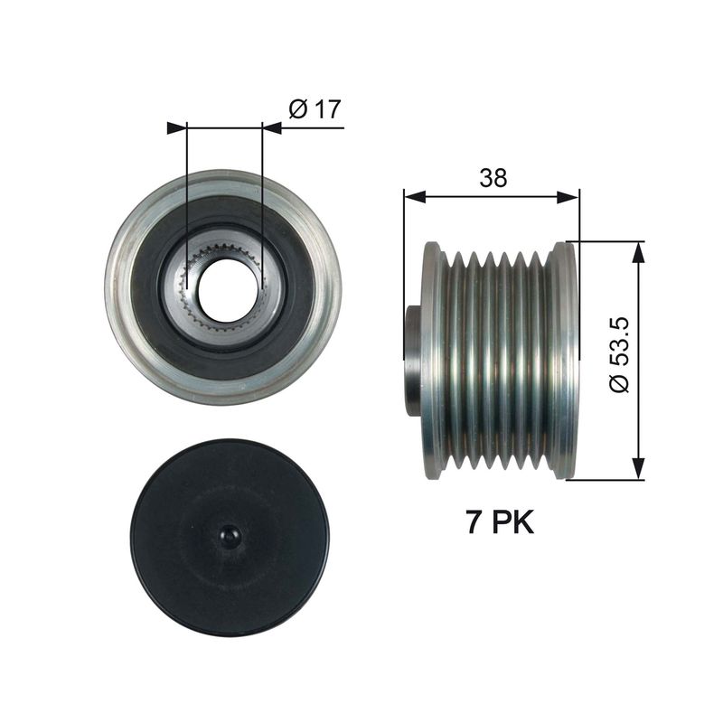 Gates OAP7190 Alternator Freewheel Clutch - 1