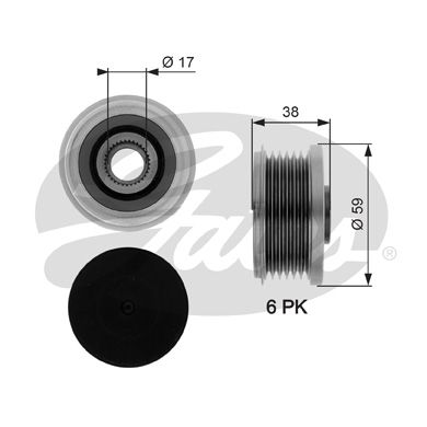 Gates OAP7282 Alternator Freewheel Clutch - 1