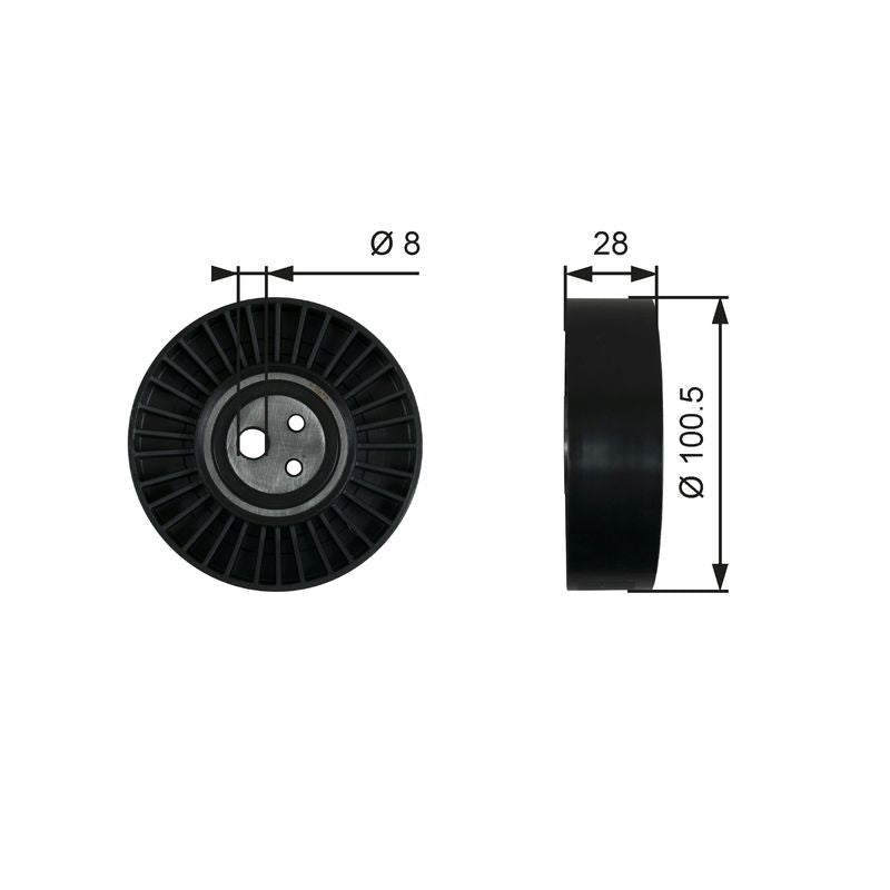 Gates T36003 Tensioner Pulley, V-ribbed belt - 1