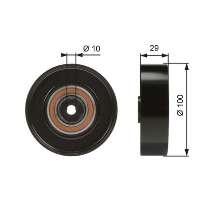 Gates T36008 Deflection/Guide Pulley, V-ribbed belt - 1