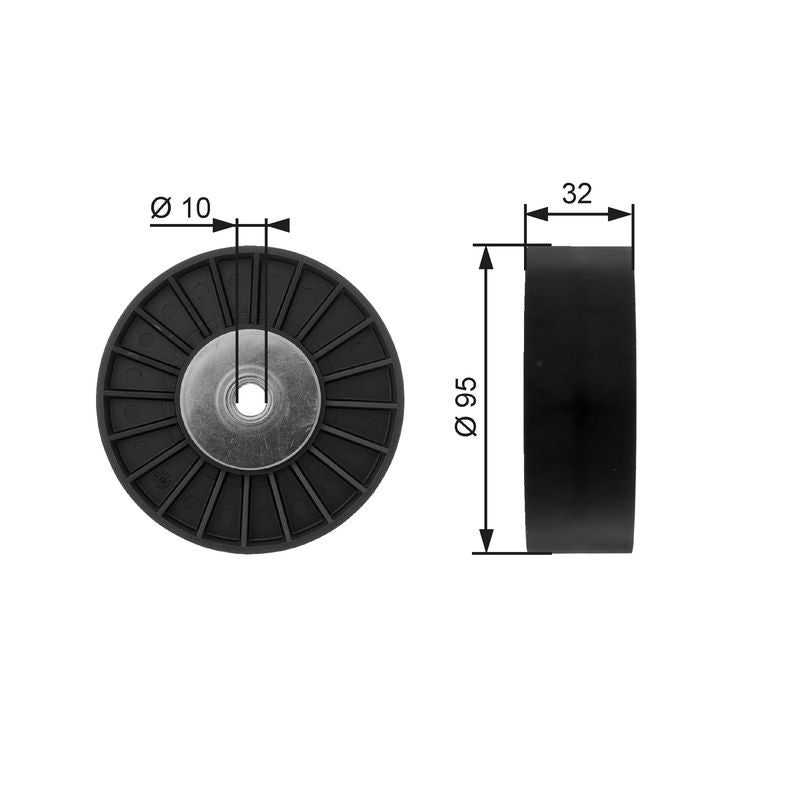 Gates T36135 Deflection/Guide Pulley, V-ribbed belt - 1
