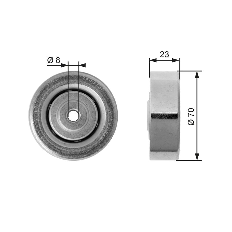 Gates T36161 Tensioner Pulley, V-ribbed belt - 1
