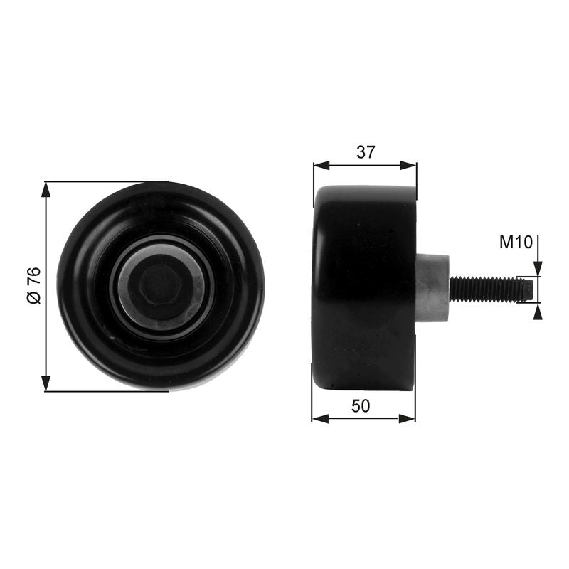 Gates T36186 Deflection/Guide Pulley, V-ribbed belt - 1