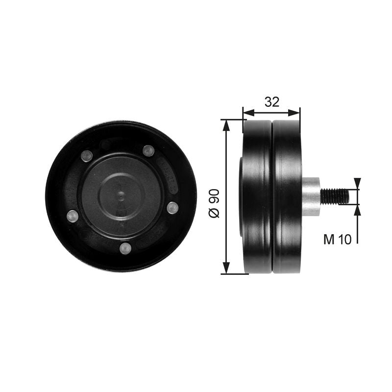 Gates T36187 Deflection/Guide Pulley, V-ribbed belt - 1