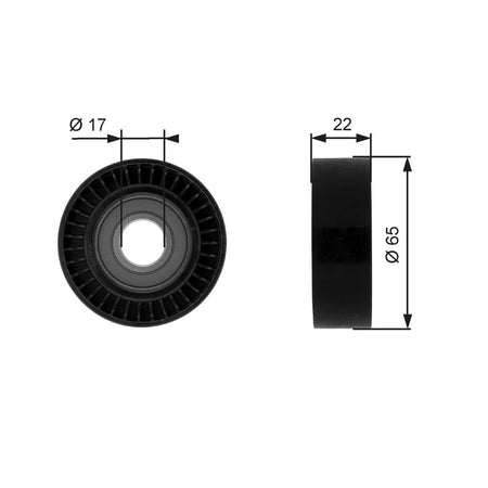 Gates T36257 Deflection/Guide Pulley, V-ribbed belt - 1