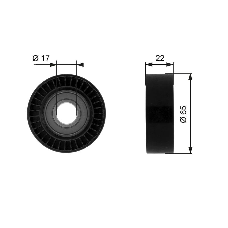 Gates T36257 Deflection/Guide Pulley, V-ribbed belt - 1