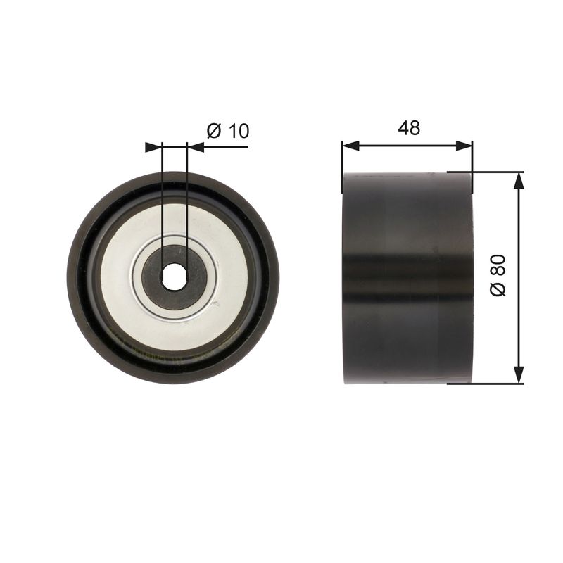 Gates T36259 Deflection/Guide Pulley, V-ribbed belt - 1