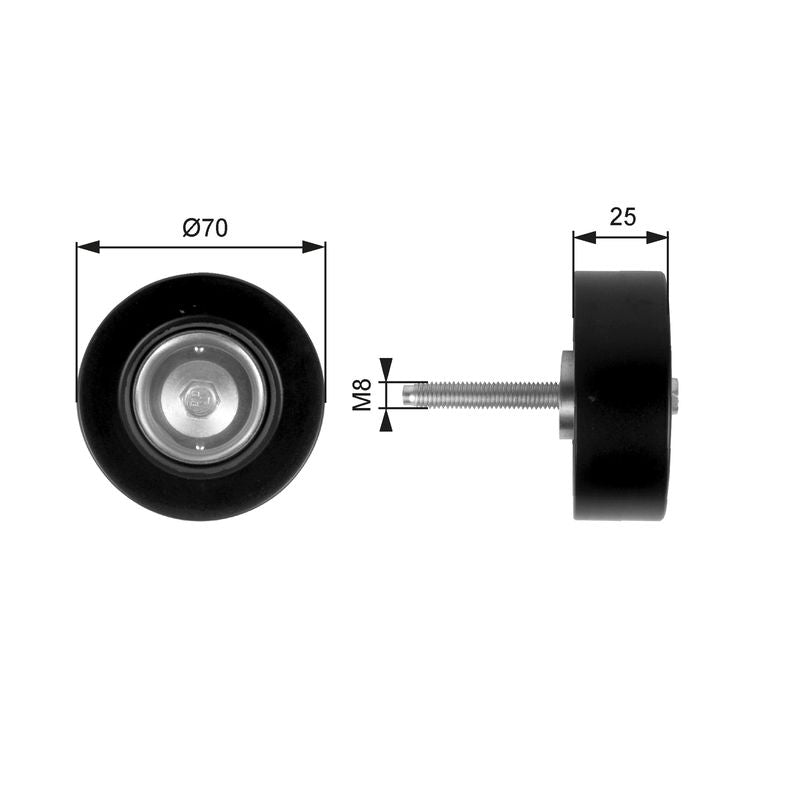 Gates T36263 Deflection/Guide Pulley, V-ribbed belt - 1