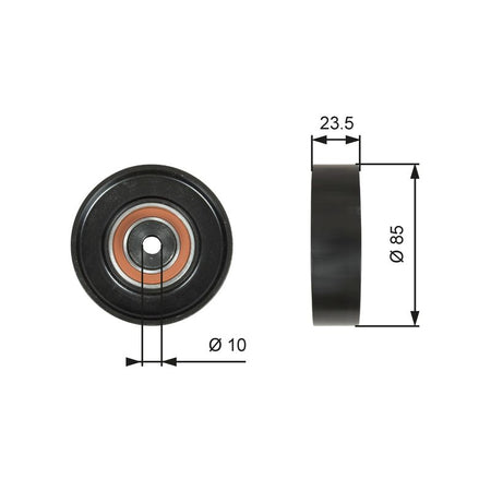 Gates T36274 Deflection/Guide Pulley, V-ribbed belt - 1