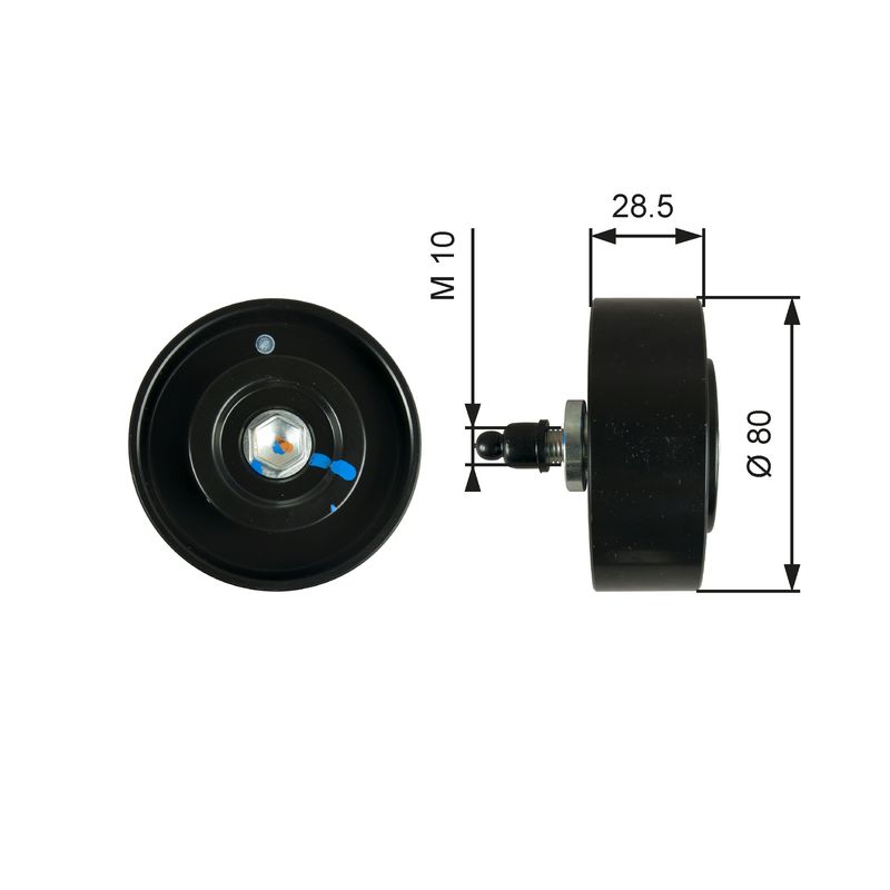 Gates T36334 Deflection/Guide Pulley, V-ribbed belt - 1