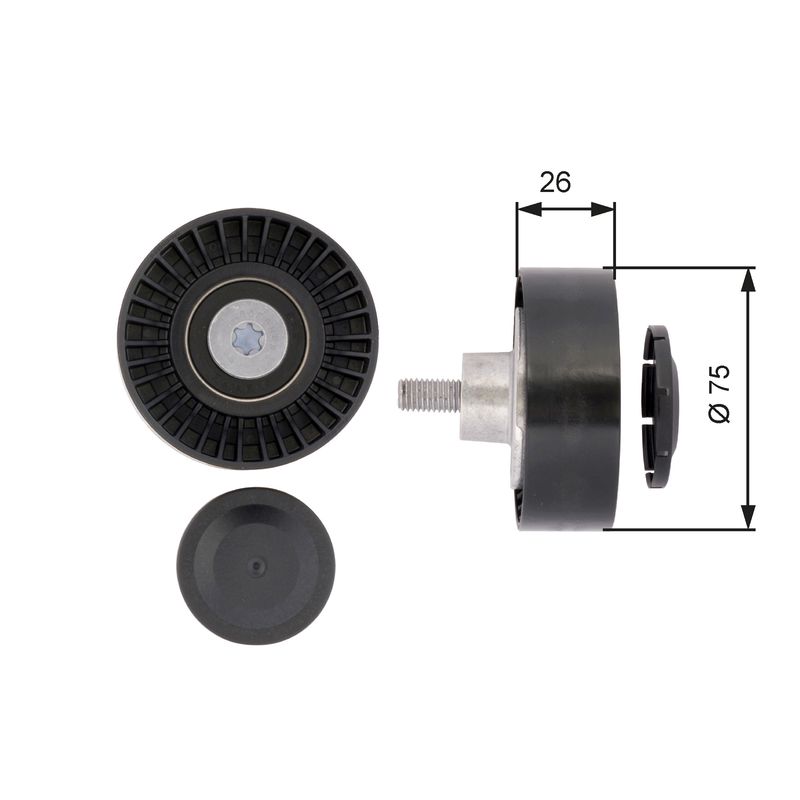 Gates T36385 Deflection/Guide Pulley, V-ribbed belt - 1