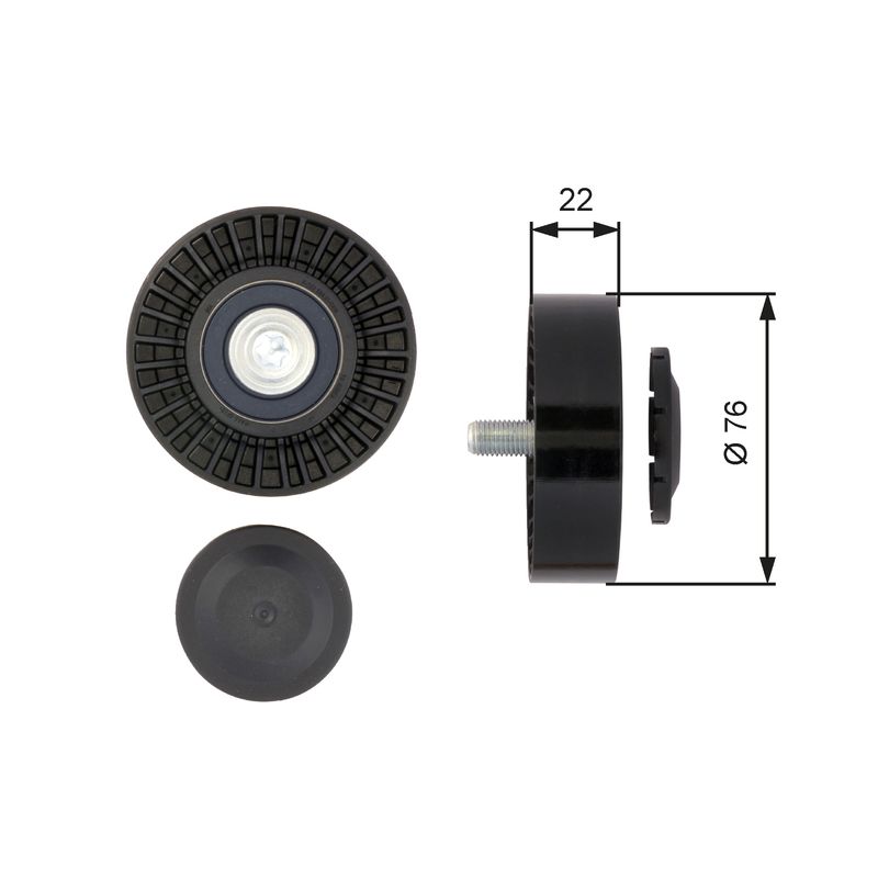 Gates T36389 Deflection/Guide Pulley, V-ribbed belt - 1