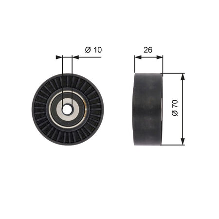 Gates T36393 Deflection/Guide Pulley, V-ribbed belt - 1
