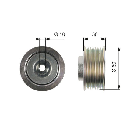 Gates T36406 Deflection/Guide Pulley, V-ribbed belt - 1