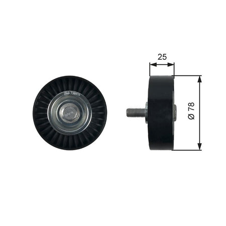 Gates T36412 Deflection/Guide Pulley, V-ribbed belt - 1