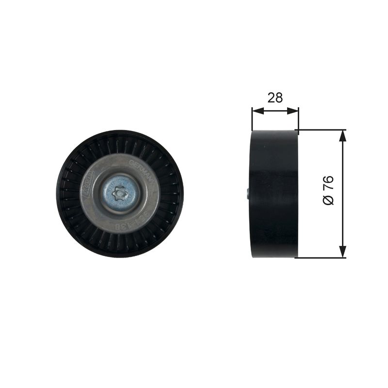 Gates T36423 Deflection/Guide Pulley, V-ribbed belt - 1