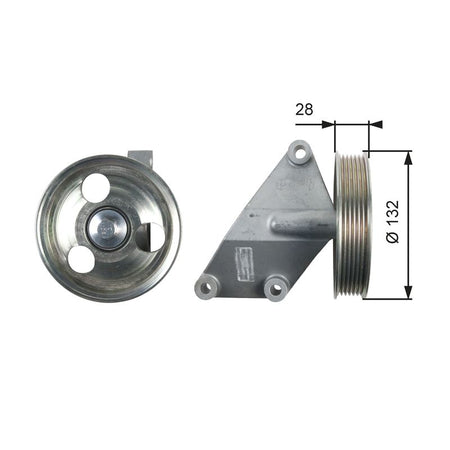 Gates T36428 Deflection/Guide Pulley, V-ribbed belt - 1