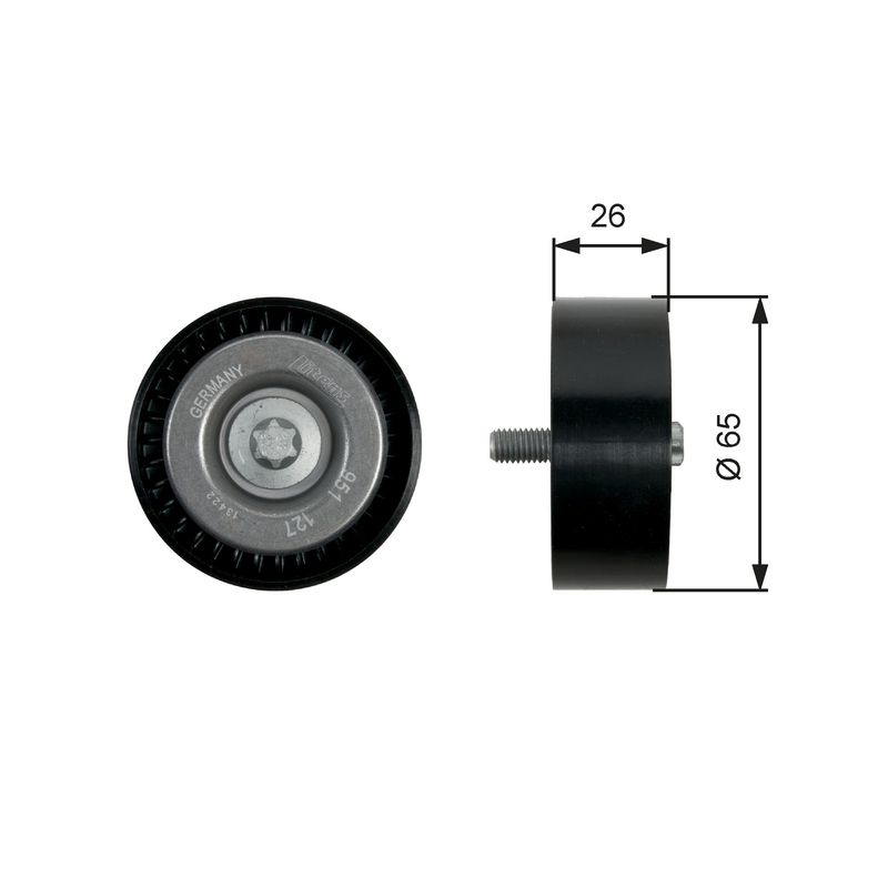 Gates T36437 Deflection/Guide Pulley, V-ribbed belt - 1