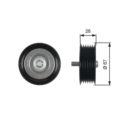 Gates T36438 Deflection/Guide Pulley, V-ribbed belt - 1
