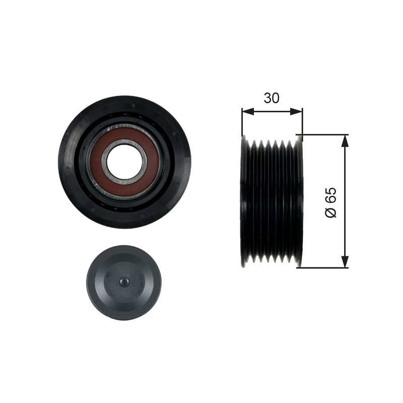 Gates T36439 Deflection/Guide Pulley, V-ribbed belt - 1