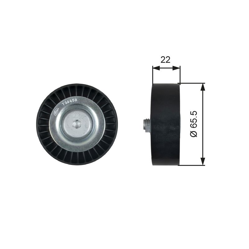 Gates T36458 Deflection/Guide Pulley, V-ribbed belt - 1