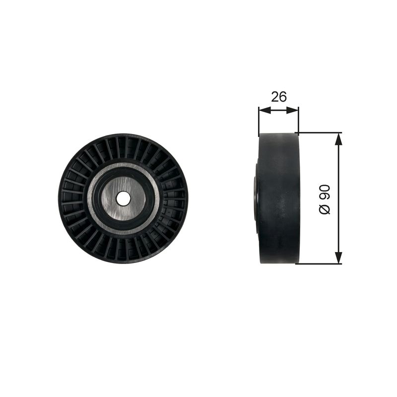 Gates T36461 Deflection/Guide Pulley, V-ribbed belt - 1
