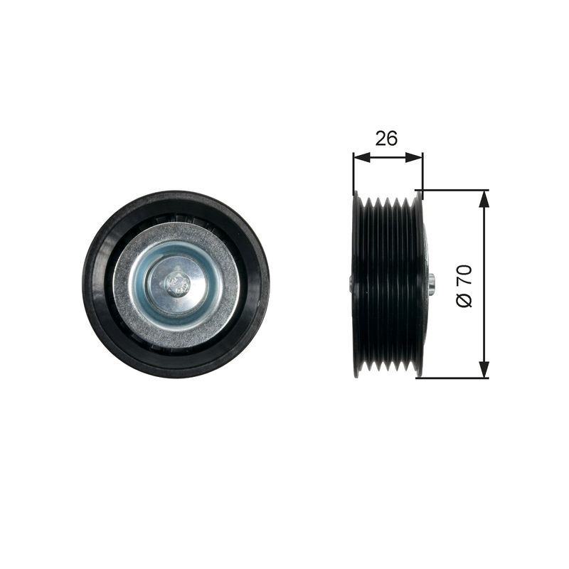 Gates T36469 Deflection/Guide Pulley, V-ribbed belt - 1
