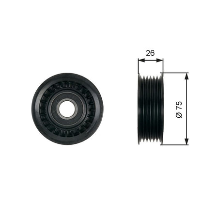 Gates T36476 Deflection/Guide Pulley, V-ribbed belt - 1