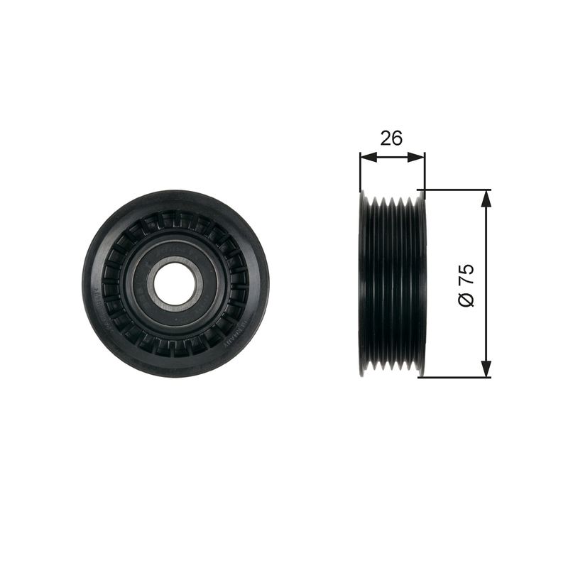 Gates T36476 Deflection/Guide Pulley, V-ribbed belt - 1