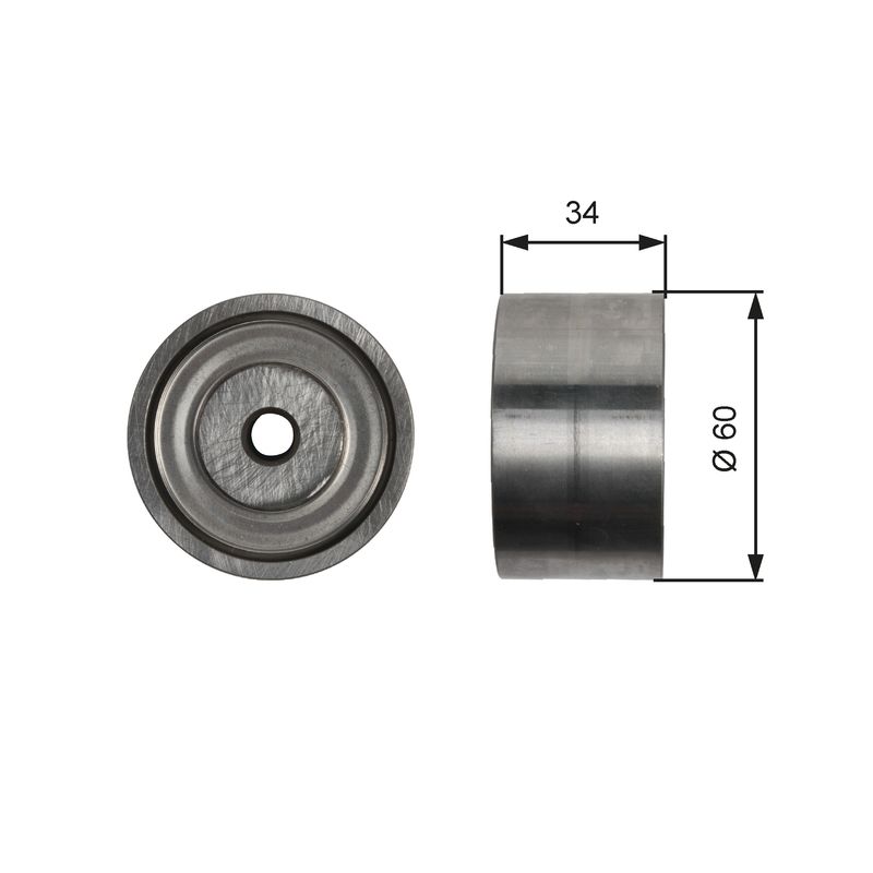 Gates T36480 Deflection/Guide Pulley, V-ribbed belt - 1