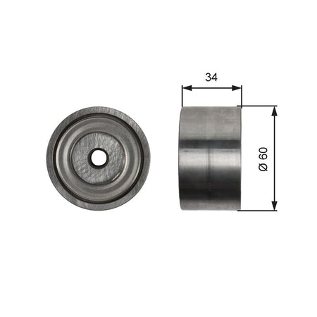 Gates T36480 Deflection/Guide Pulley, V-ribbed belt - 1
