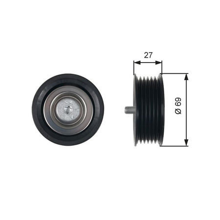 Gates T36487 Deflection/Guide Pulley, V-ribbed belt - 1