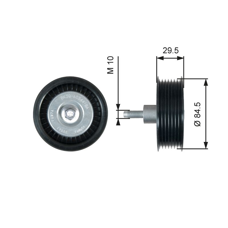 Gates T36536 Deflection/Guide Pulley, V-ribbed belt - 1
