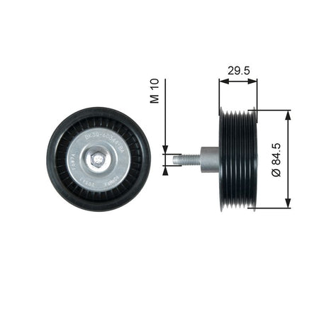 Gates T36536 Deflection/Guide Pulley, V-ribbed belt - 1
