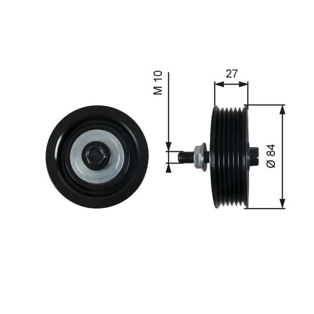 Gates T36602 Deflection/Guide Pulley, V-ribbed belt - 1