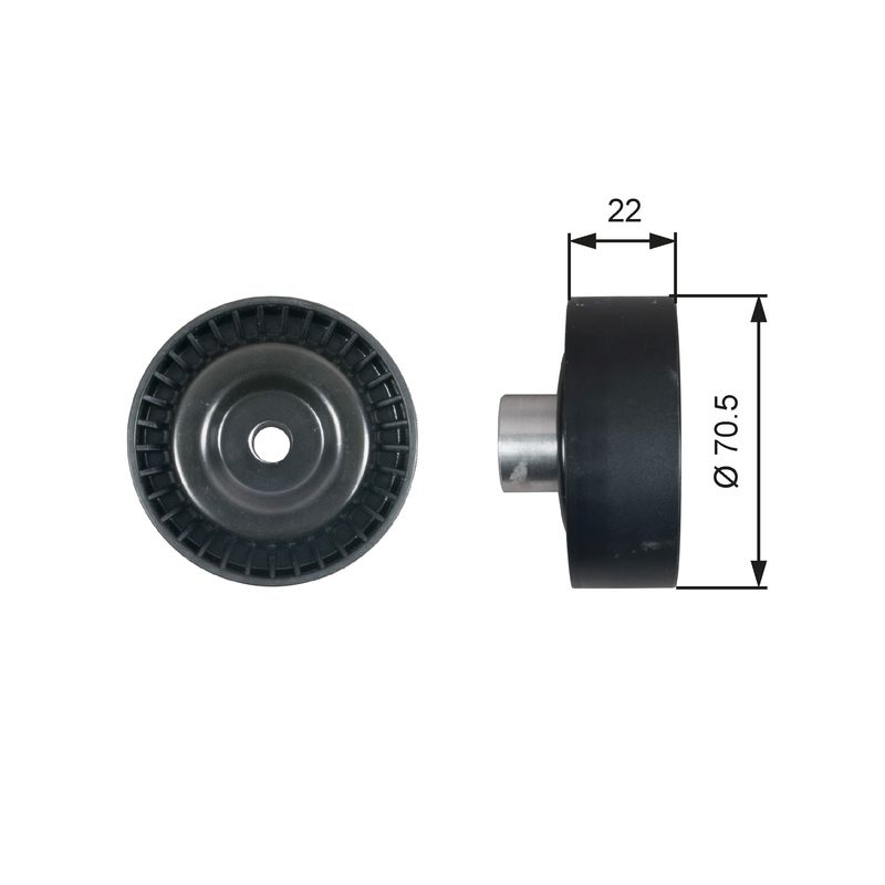Gates T36611 Deflection/Guide Pulley, V-ribbed belt - 1
