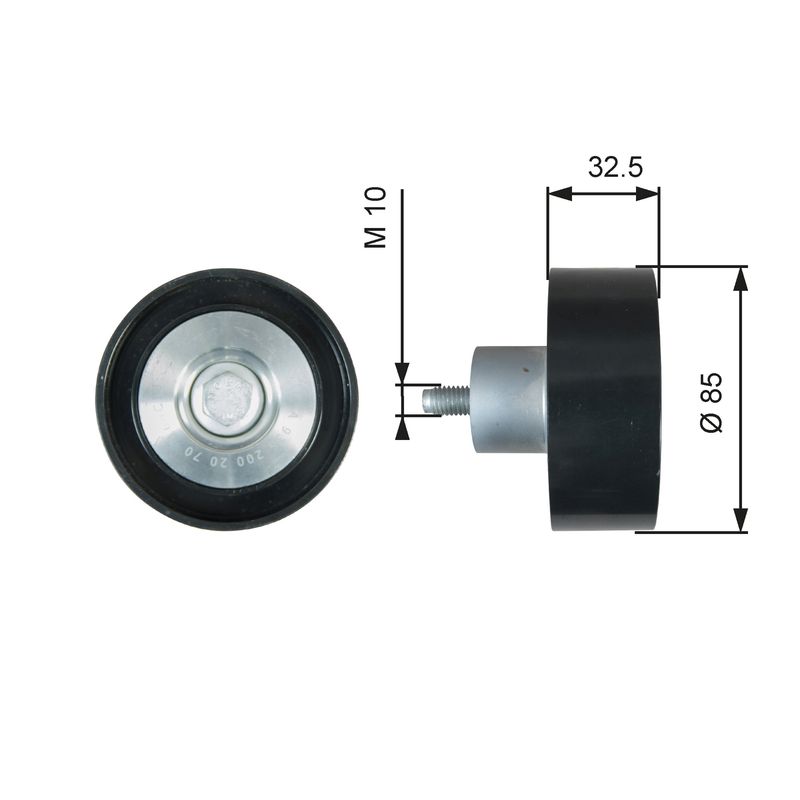 Gates T36625 Deflection/Guide Pulley, V-ribbed belt - 1