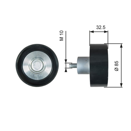 Gates T36625 Deflection/Guide Pulley, V-ribbed belt - 1