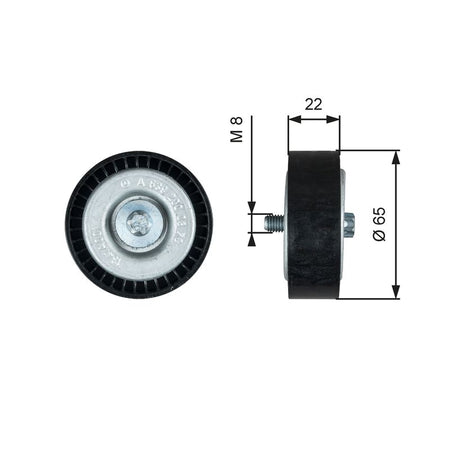 Gates T36734 Deflection/Guide Pulley, V-ribbed belt - 1