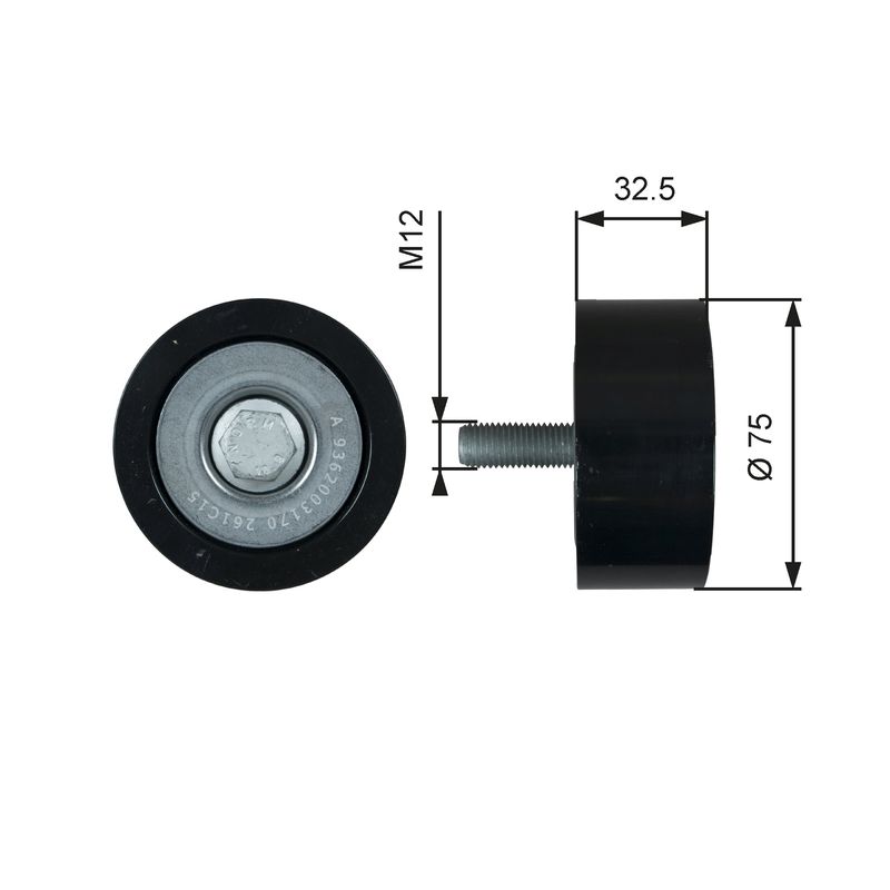Gates T36741 Deflection/Guide Pulley, V-ribbed belt - 1