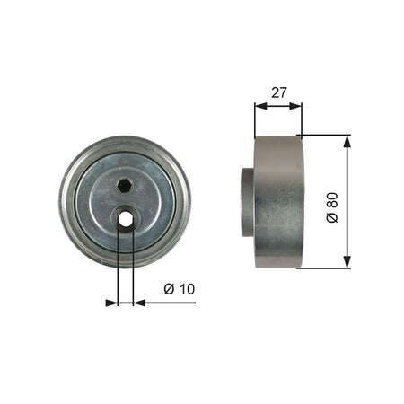 Gates T36755 Deflection/Guide Pulley, V-ribbed belt - 1
