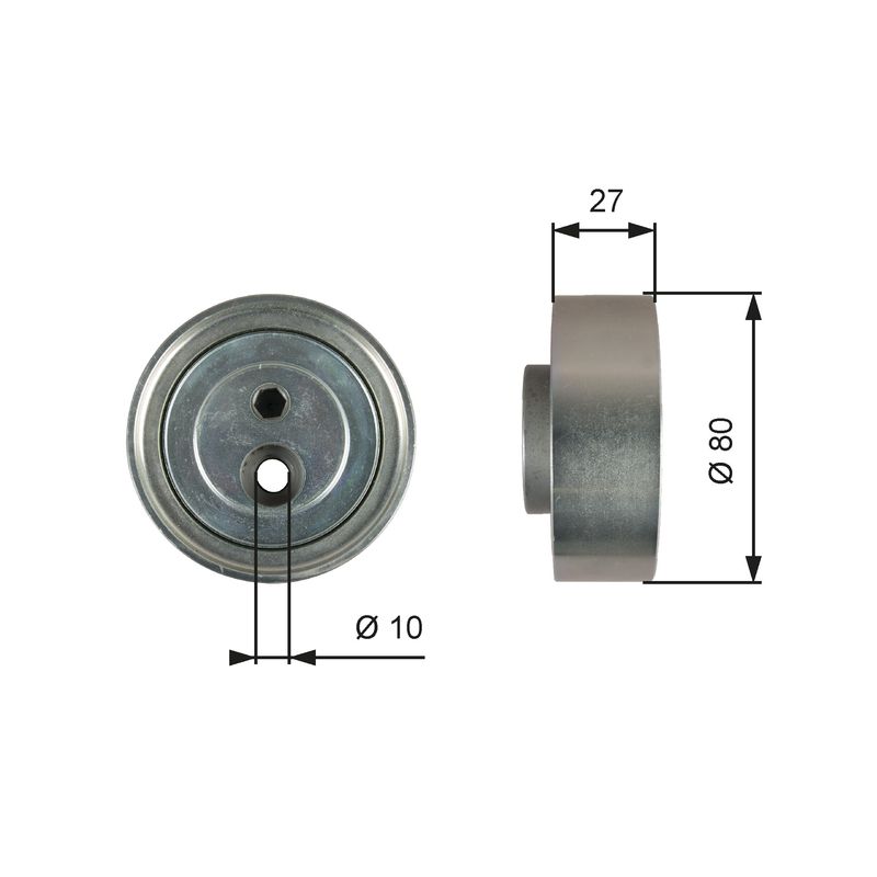 Gates T36755 Deflection/Guide Pulley, V-ribbed belt - 1