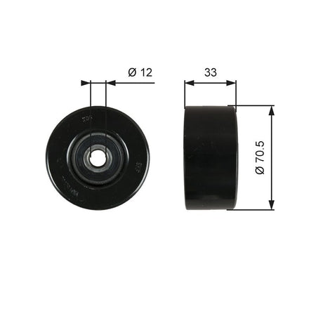 Gates T36762 Deflection/Guide Pulley, V-ribbed belt - 1