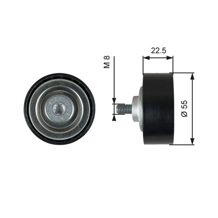 Gates T36767 Deflection/Guide Pulley, V-ribbed belt - 1