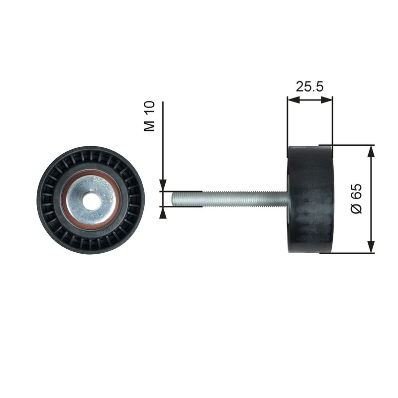 Gates T36772 Deflection/Guide Pulley, V-ribbed belt - 1