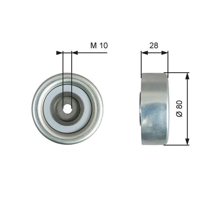 Gates T36778 Deflection/Guide Pulley, V-ribbed belt - 1