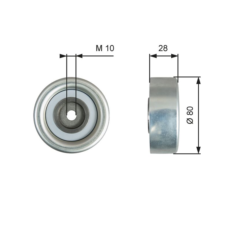 Gates T36778 Deflection/Guide Pulley, V-ribbed belt - 1
