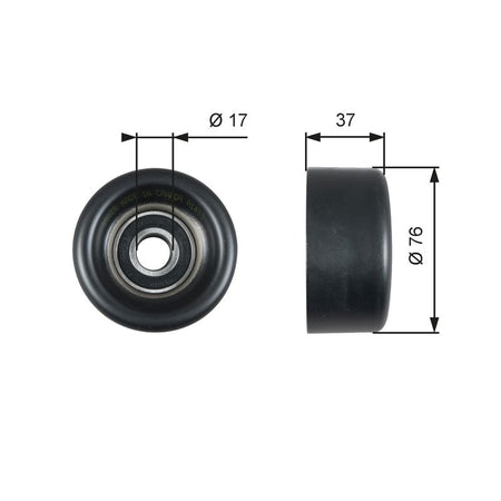 Gates T38028 Deflection/Guide Pulley, V-ribbed belt - 1