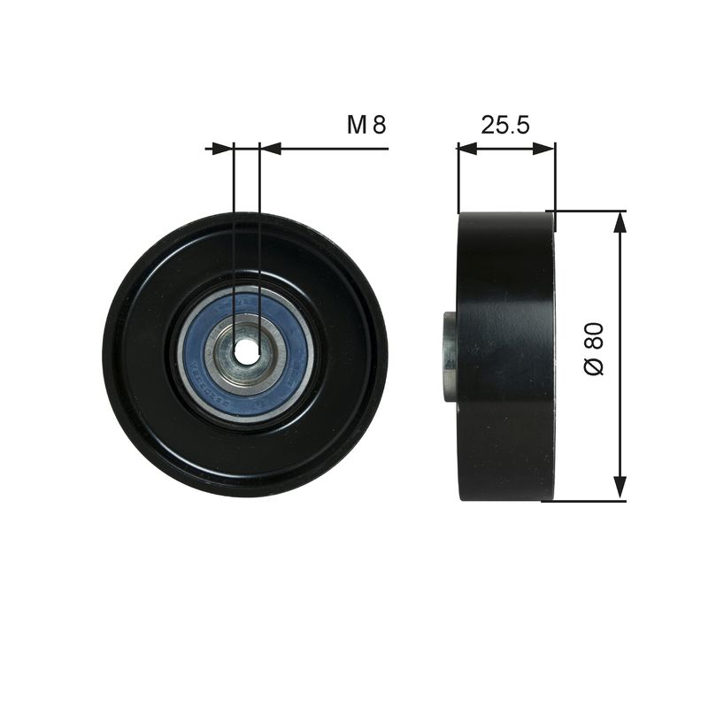 Gates T38089 Tensioner Pulley, V-ribbed belt - 1